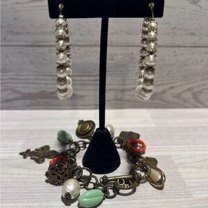 Elegant Pearl and Charm Jewelry Set